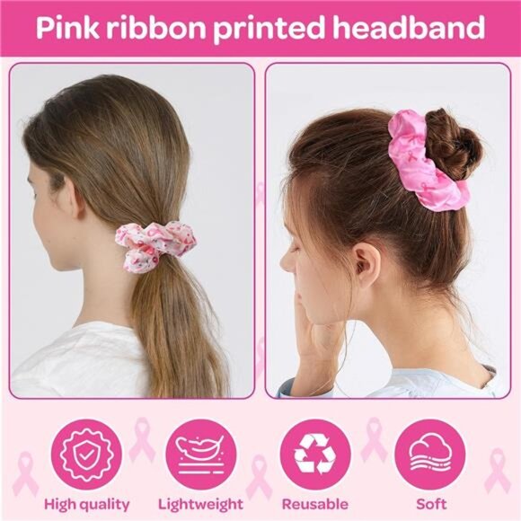 40 Pcs Awareness Scrunchies, 8 Styles